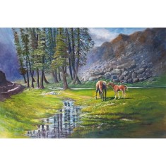 Saima Aamir, 24 x 36 Inches, Oil on Canvas, Landscape Painting, AC-AMR-003 Saima Aamir, 24 x 36 Inches, Oil on Canvas, Landscape Painting, AC-AMR-003